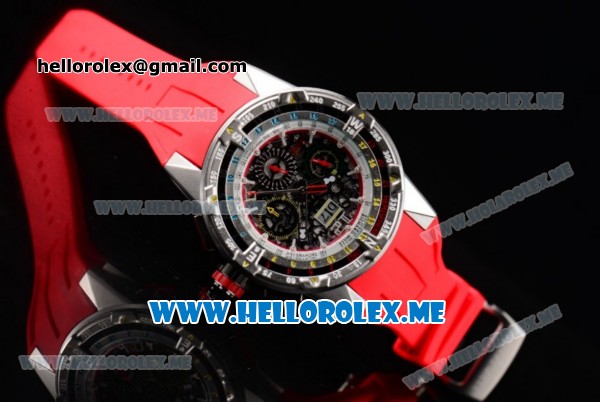 Richard Mille RM 60-01 Asia 2813 Automatic Steel Case with Skeleton Dial and Red Rubber Strap Dot/Arabic Numeral Markers (EF) - Click Image to Close